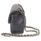 Chanel Quilted 20 Black Lambskin Patent Gold Single Flap — view 2