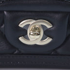Chanel Quilted 20 Black Lambskin Patent Gold Single Flap — view 6