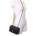Chanel Quilted 20 Black Lambskin Patent Gold Single Flap — view 9