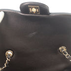 Chanel Quilted 20 Black Lambskin Patent Gold Single Flap — view 7