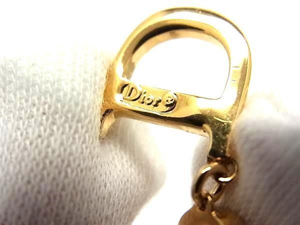 Dior Necklace Swing Pendant Gold Metal Rhinestone CD Logo — view 4