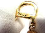 Dior Necklace Swing Pendant Gold Metal Rhinestone CD Logo — view 4