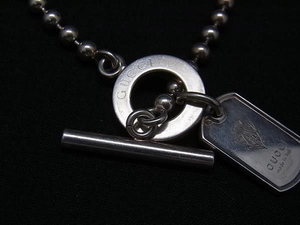 Gucci Bracelet Crest Silver Dog Tag Ball Chain Toggle — view 3