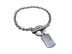 Gucci Bracelet Crest Silver Dog Tag Ball Chain Toggle