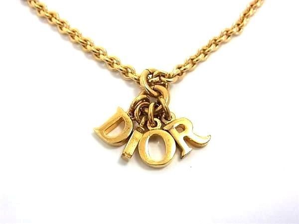 Dior Necklace Logo Swing Gold Metal — view 2