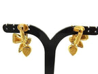 Dior Earrings Ribbon Motif Gold Metal Rhinestone — view 2