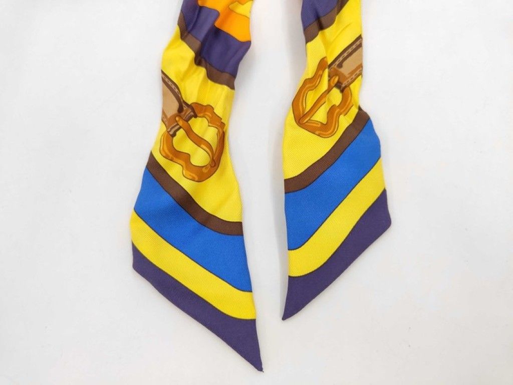 Hermes Ribbon Scarf Twill Multicolor Silk — view 2