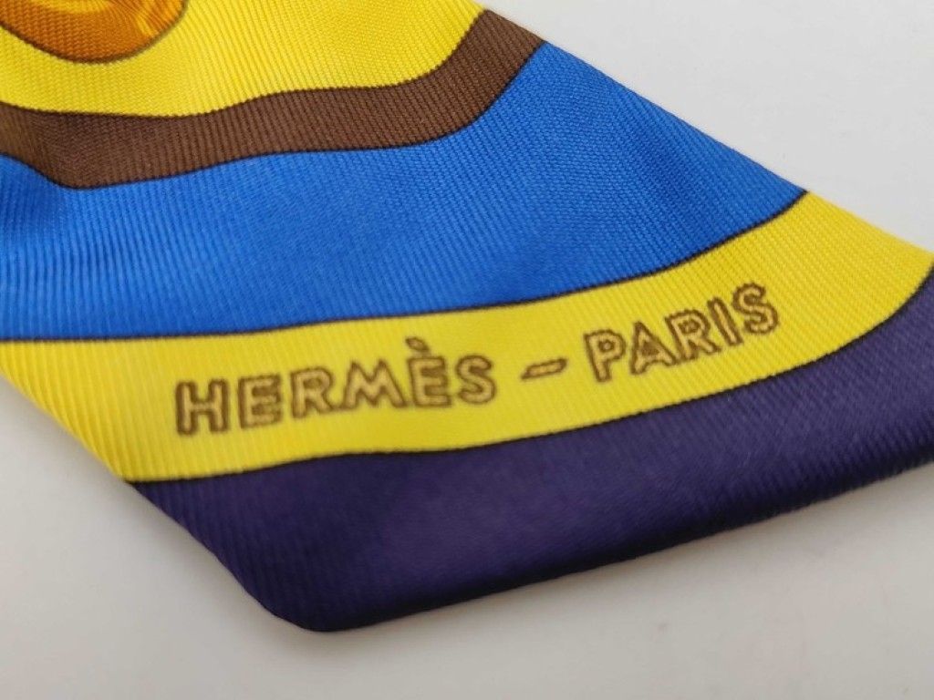 Hermes Ribbon Scarf Twill Multicolor Silk — view 6
