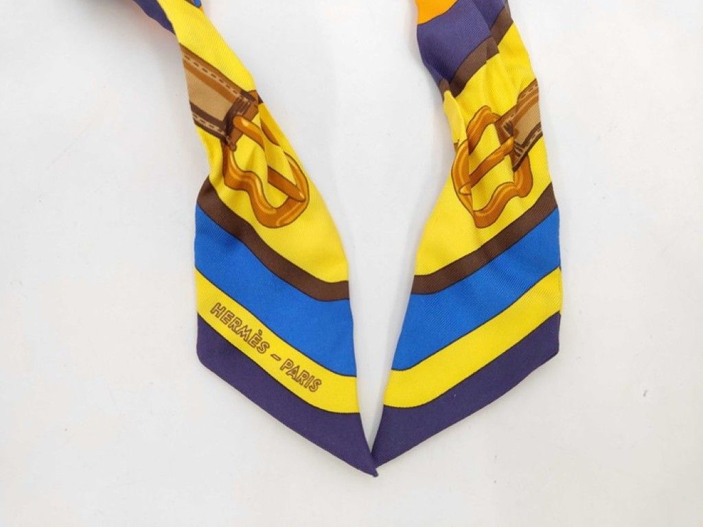 Hermes Ribbon Scarf Twill Multicolor Silk — view 3