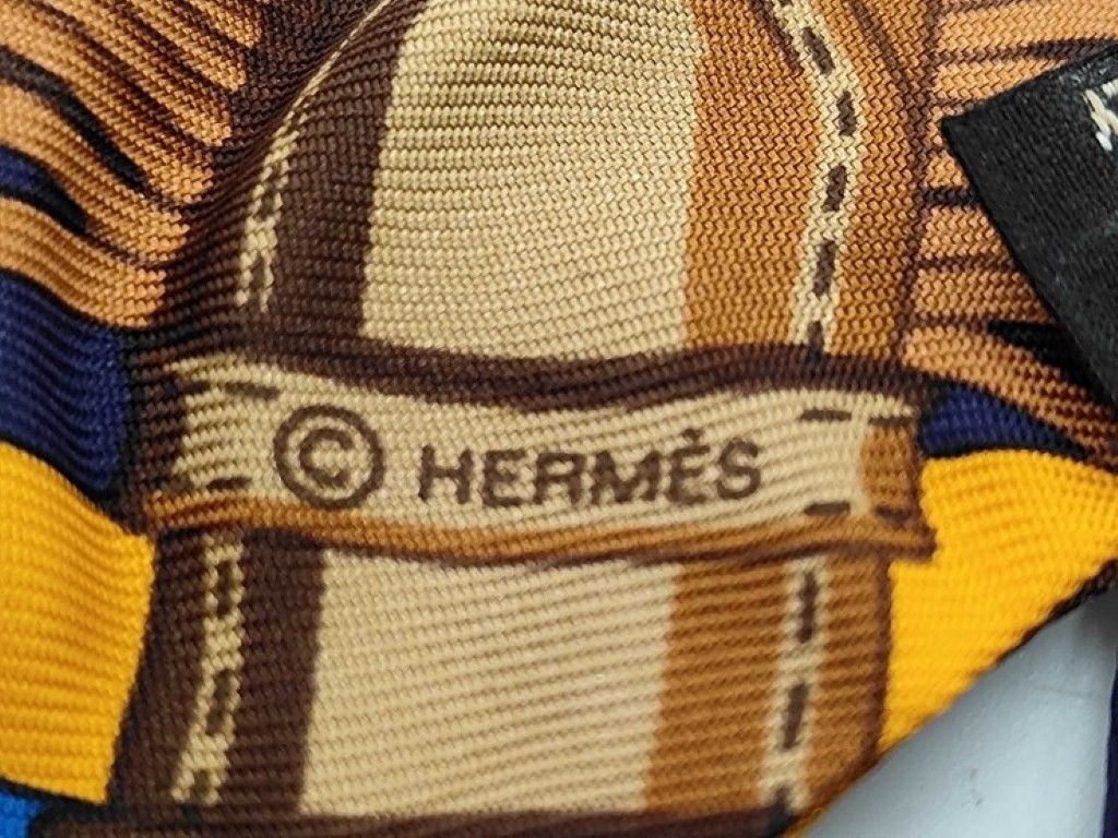 Hermes Ribbon Scarf Twill Multicolor Silk — view 5