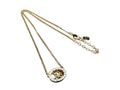 Dior Necklace Logo Gold Metal Rhinestone Vintage