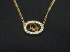 Dior Necklace Logo Gold Metal Rhinestone Vintage — view 2