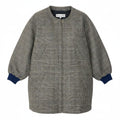 Dior Color Tweed Coat Glen Check Lame L Beige Navy