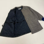 Dior Color Tweed Coat Glen Check Lame L Beige Navy — view 4