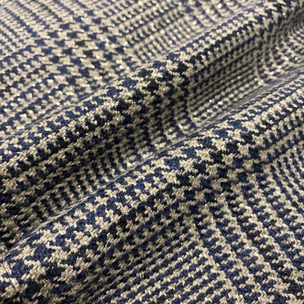 Dior Color Tweed Coat Glen Check Lame L Beige Navy — view 7