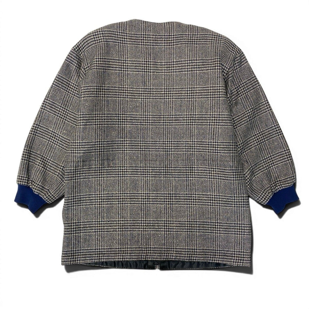 Dior Color Tweed Coat Glen Check Lame L Beige Navy — view 3