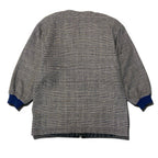 Dior Color Tweed Coat Glen Check Lame L Beige Navy — view 3