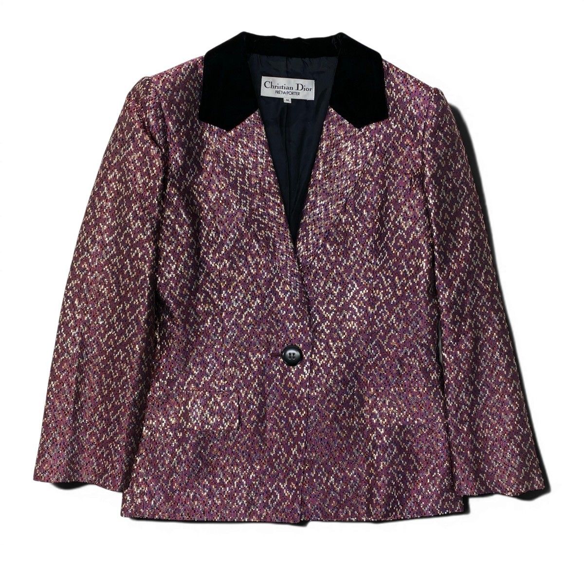 Dior Terre Jacket Velour Lame M Purple 100% Acetate — view 2