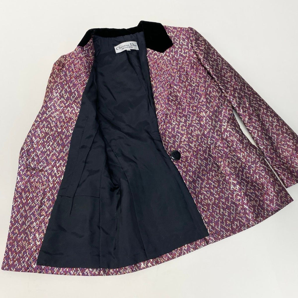 Dior Terre Jacket Velour Lame M Purple 100% Acetate — view 4