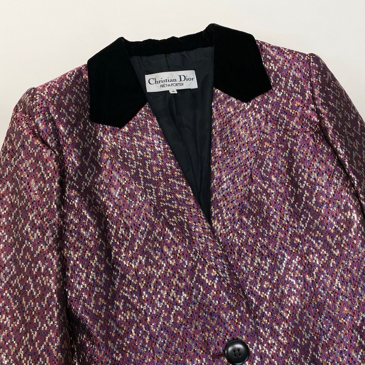 Dior Terre Jacket Velour Lame M Purple 100% Acetate — view 5
