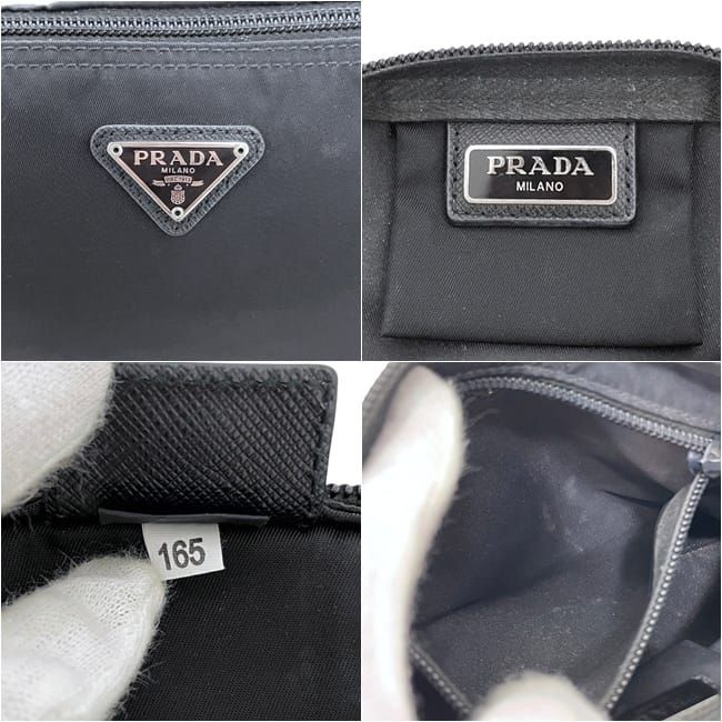 Prada Pouch Black Nero Tessuto Case Nylon 165 Zipper