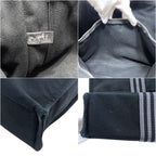 Hermes Tote Bag Fourre Tout MM Black Gray Lightweight Cotton Canvas Document