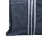 Hermes Tote Bag Fourre Tout MM Black Gray Lightweight Cotton Canvas Document