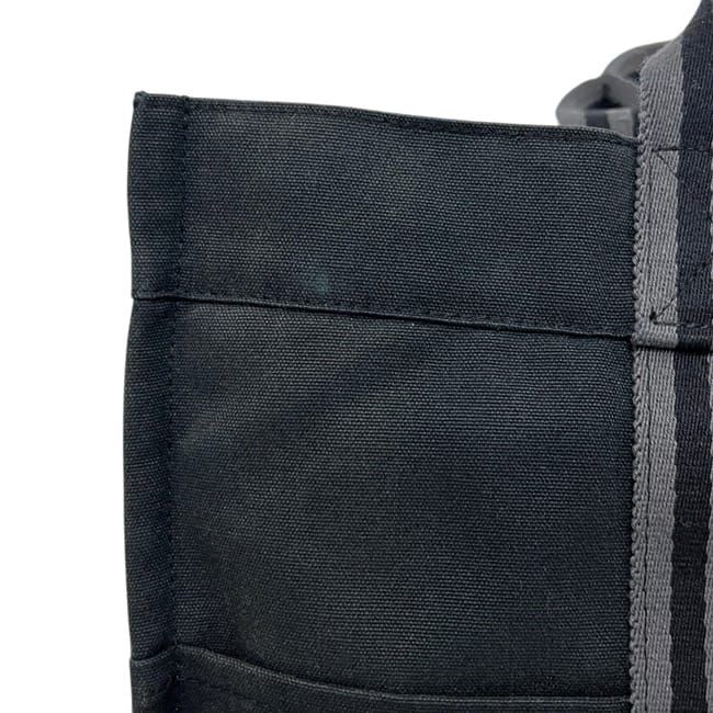 Hermes Tote Bag Fourre Tout MM Black Gray Lightweight Cotton Canvas Document