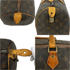 Louis Vuitton Mini Boston Bag Speedy 30 Brown Monogram Vintage Canvas Leather
