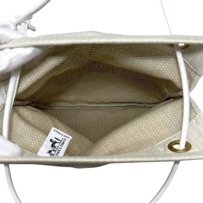 Hermes Shoulder Bag Aline PM Natural Beige White Tote 100% Cotton Logo
