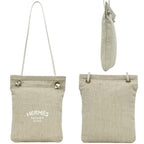 Hermes Shoulder Bag Aline PM Natural Beige White Tote 100% Cotton Logo