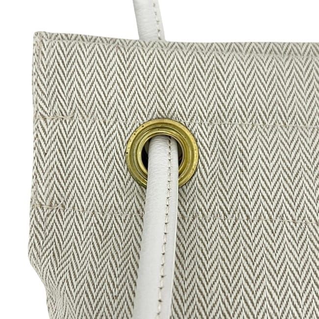 Hermes Shoulder Bag Aline PM Natural Beige White Tote 100% Cotton Logo