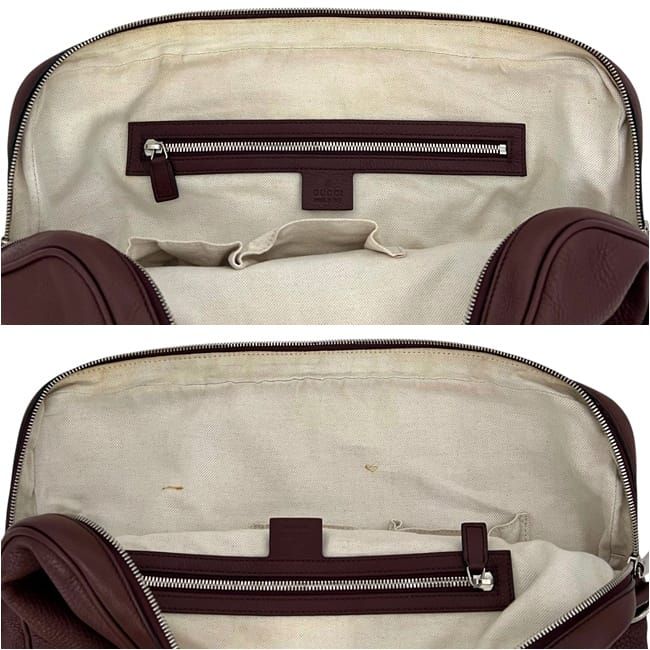 Gucci Briefcase Bordeaux Interlocking Document Gray Leather GG Business
