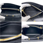 Prada Wallet on Chain Bifold Black Nero Nylon Leather Quilted 12 One Point Logo