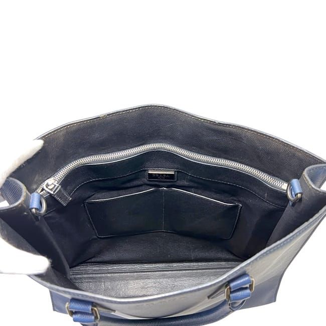 Prada Tote Bag Blue Saffiano Leather 180 a Document Business