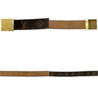 Louis Vuitton Belt Ceinture Carre Brown Monogram Waist 90 30 Canvas Metal Logo