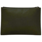 Bottega Veneta Clutch Khaki Green Black Deep Second Leather Fastener