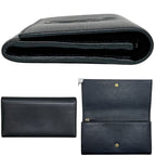 Saint Laurent Bifold Wallet Black Rive Gauche Leather YSL Stitch Flap