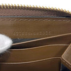 Gucci Zip Around Wallet Beige Brown Horsebit Leather GG Canvas Zipper