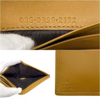 Gucci Bifold Wallet Beige Yellow 035 Canvas Leather GG Tiger Compact