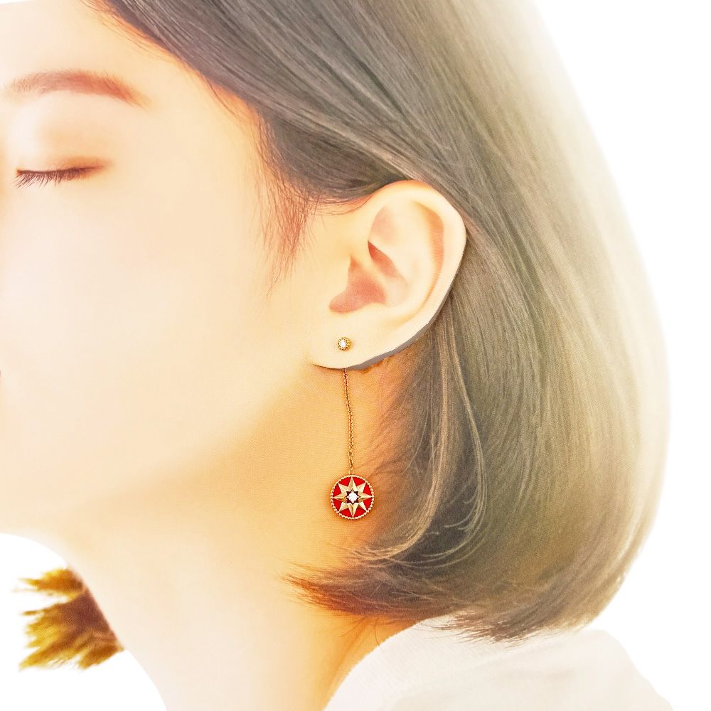 Dior Rose Des Vins Earrings 18k Gold Diamond — view 2