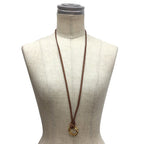 Hermes Lanier Leather Necklace Brown — view 2