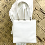 Fendi FF Logo Tote Shoulder Bag 2-Way White Leather — view 3
