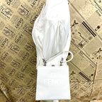 Fendi FF Logo Tote Shoulder Bag 2-Way White Leather — view 4