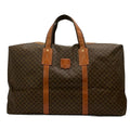 Celine Boston Bag Macadam Pattern Dark Beige Dark Brown No Lock Leather