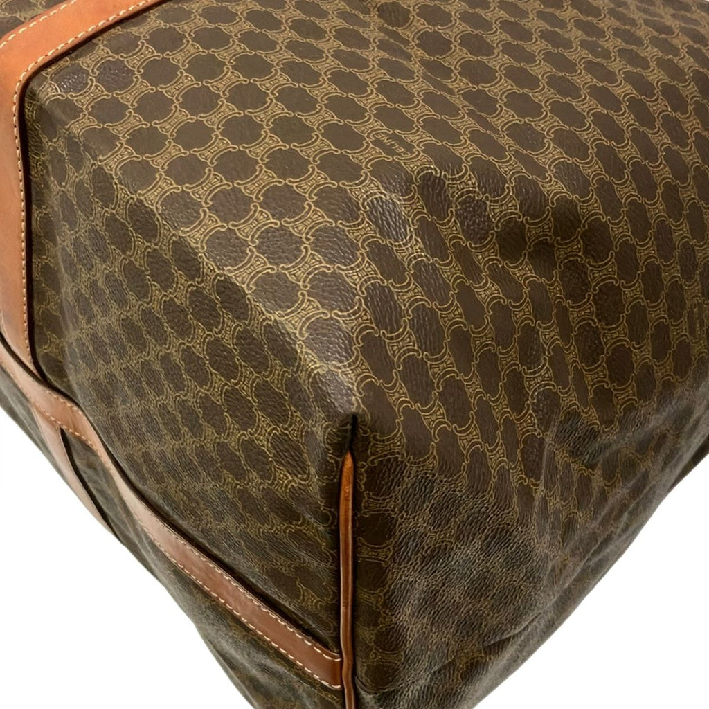 Celine Boston Bag Macadam Pattern Dark Beige Dark Brown No Lock Leather — view 6