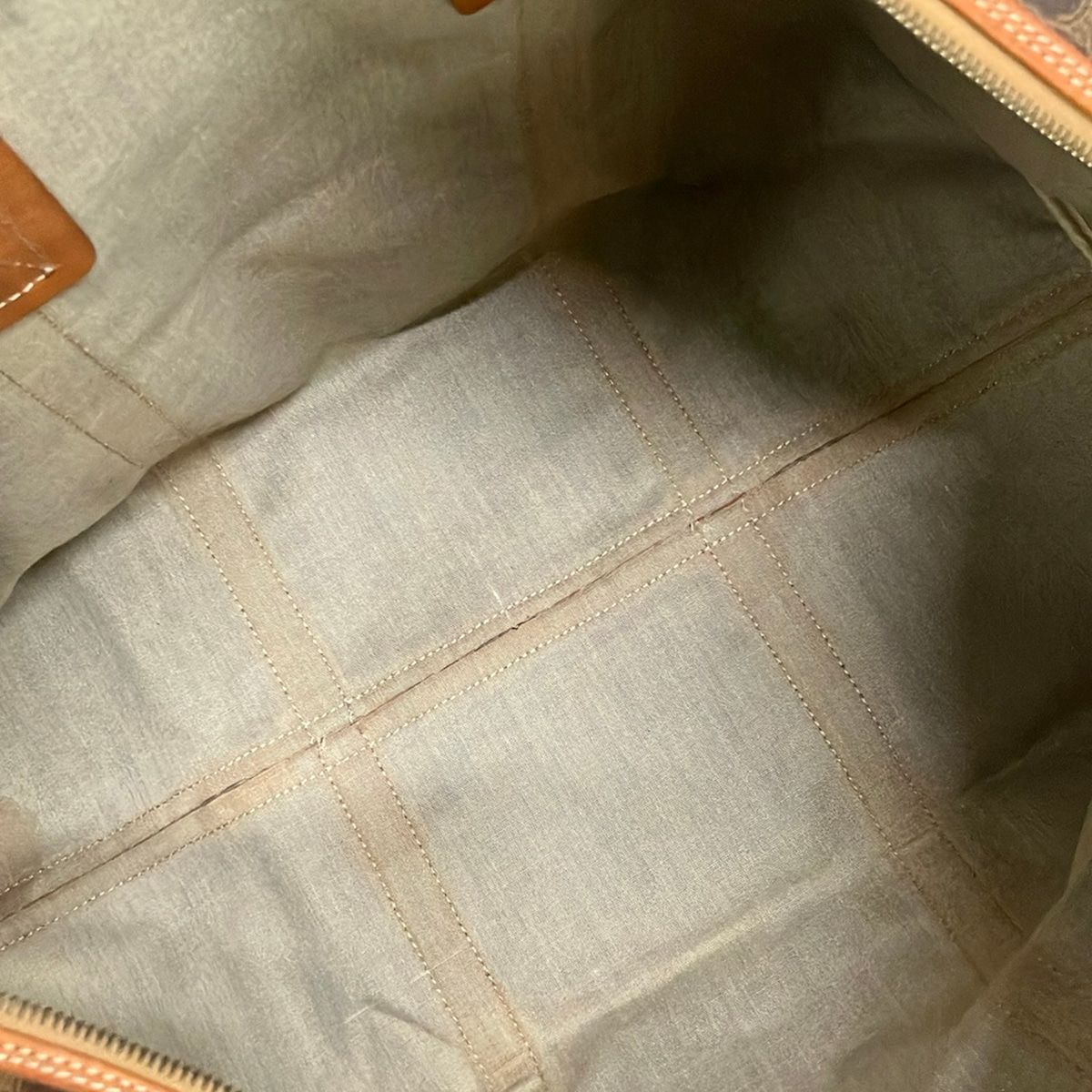 Celine Boston Bag Macadam Pattern Dark Beige Dark Brown No Lock Leather — view 7