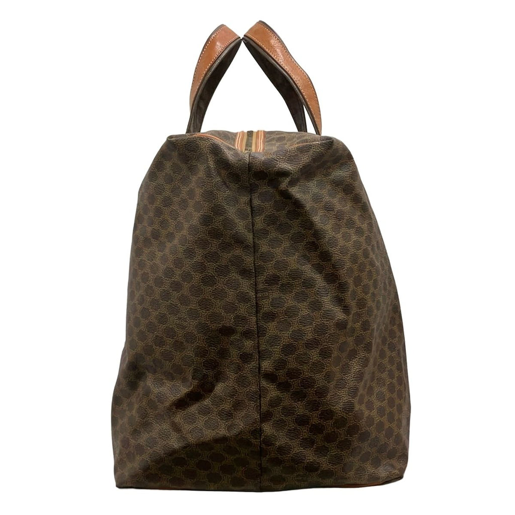 Celine Boston Bag Macadam Pattern Dark Beige Dark Brown No Lock Leather — view 4