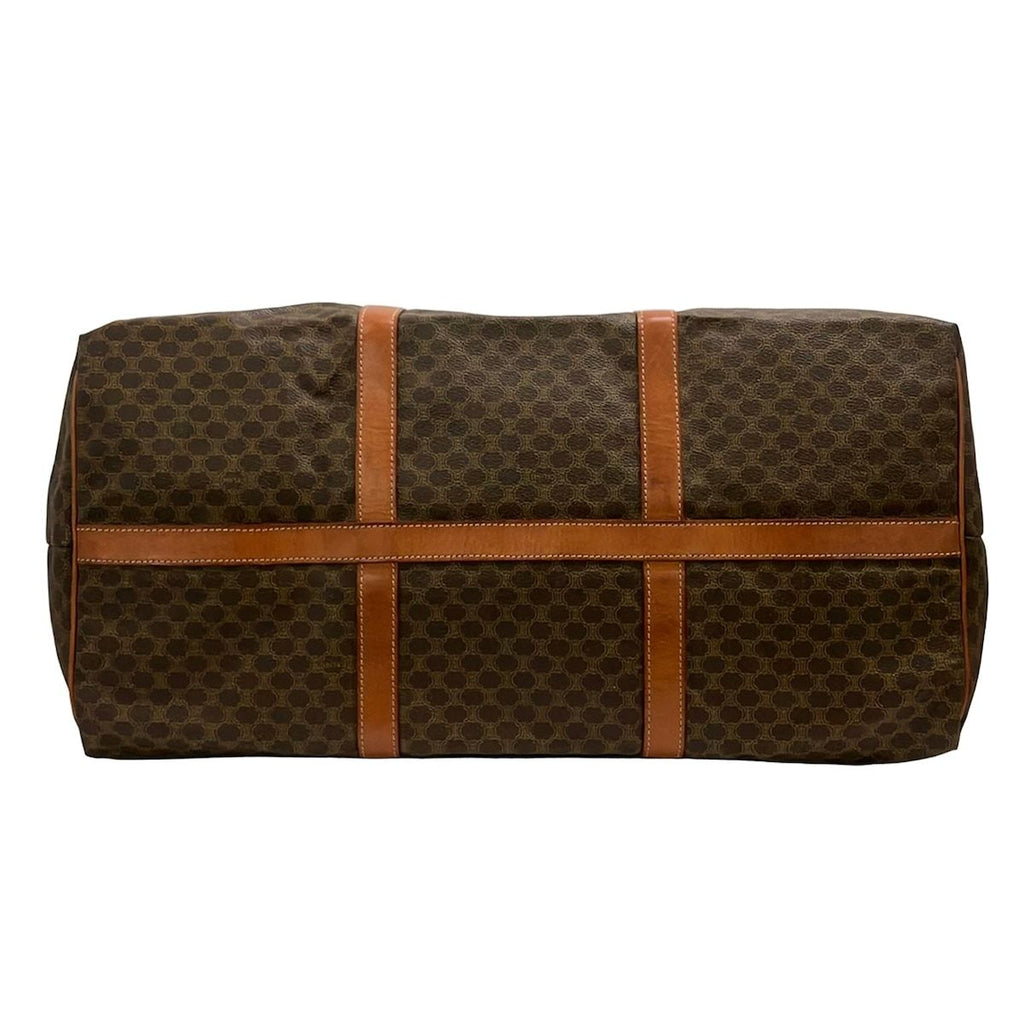 Celine Boston Bag Macadam Pattern Dark Beige Dark Brown No Lock Leather — view 5