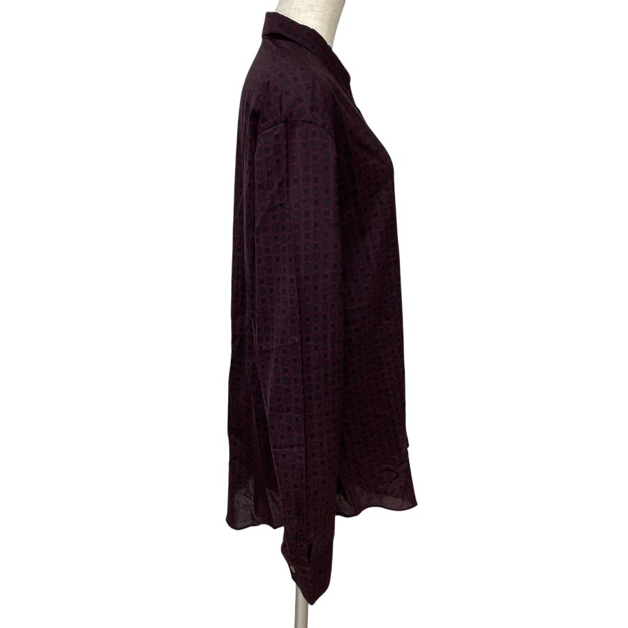 Hermes Shirt Long Sleeve All Over Pattern Wool Silk Brown High Quality Daily — view 4